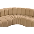 Bowery Hill Contemporary Soft Camel Velvet Modular Sectional