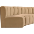Bowery Hill Contemporary Soft Camel Velvet Modular Sectional