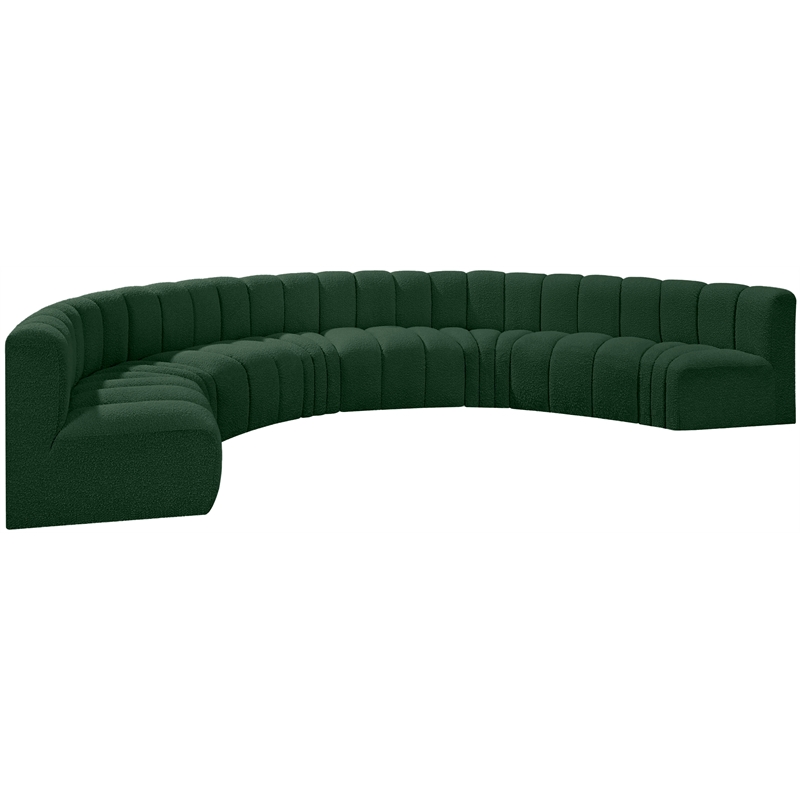 Bowery Hill Contemporary Green Boucle Fabric Modular Sectional