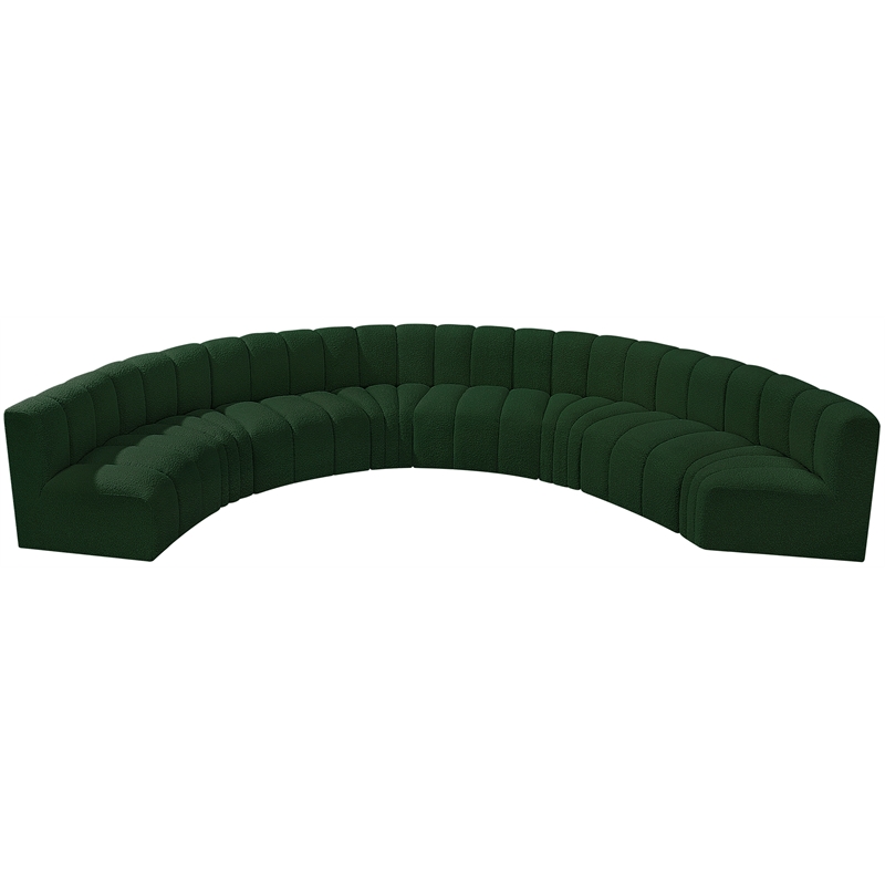 Bowery Hill Contemporary Green Boucle Fabric Modular Sectional