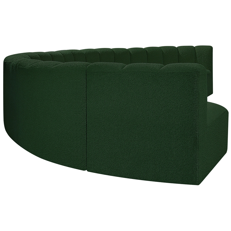 Bowery Hill Contemporary Green Boucle Fabric Modular Sectional