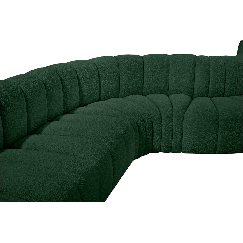 Bowery Hill Contemporary Green Boucle Fabric Modular Sectional