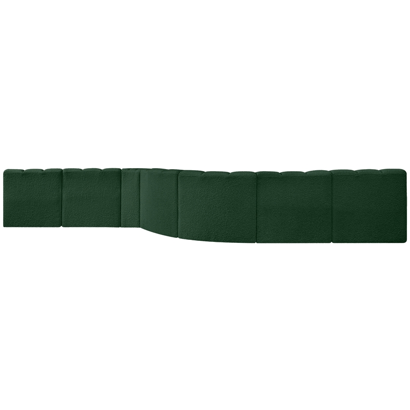 Bowery Hill Contemporary Green Boucle Fabric Modular Sectional