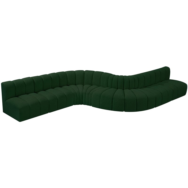 Bowery Hill Contemporary Green Boucle Fabric Modular Sectional