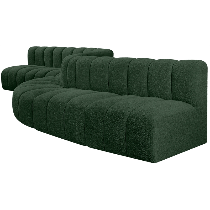 Bowery Hill Contemporary Green Boucle Fabric Modular Sectional