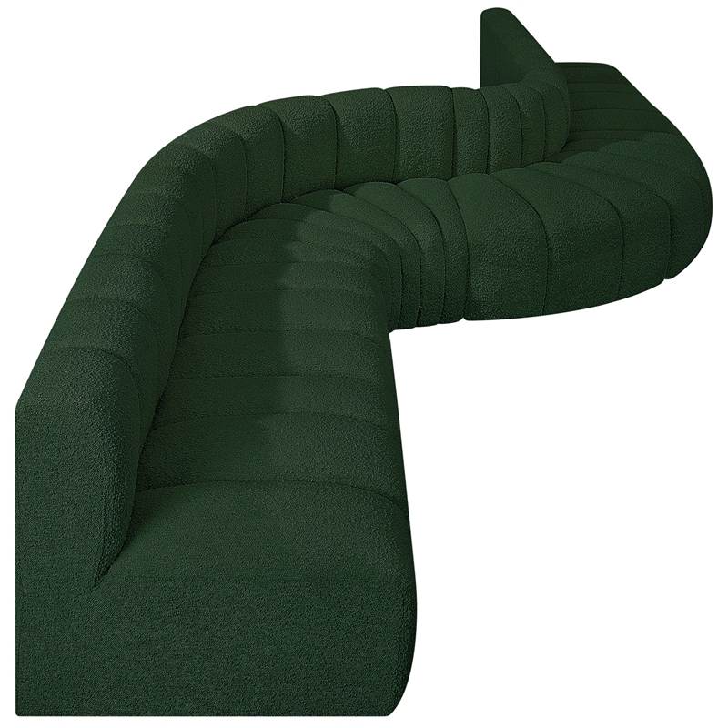 Bowery Hill Contemporary Green Boucle Fabric Modular Sectional