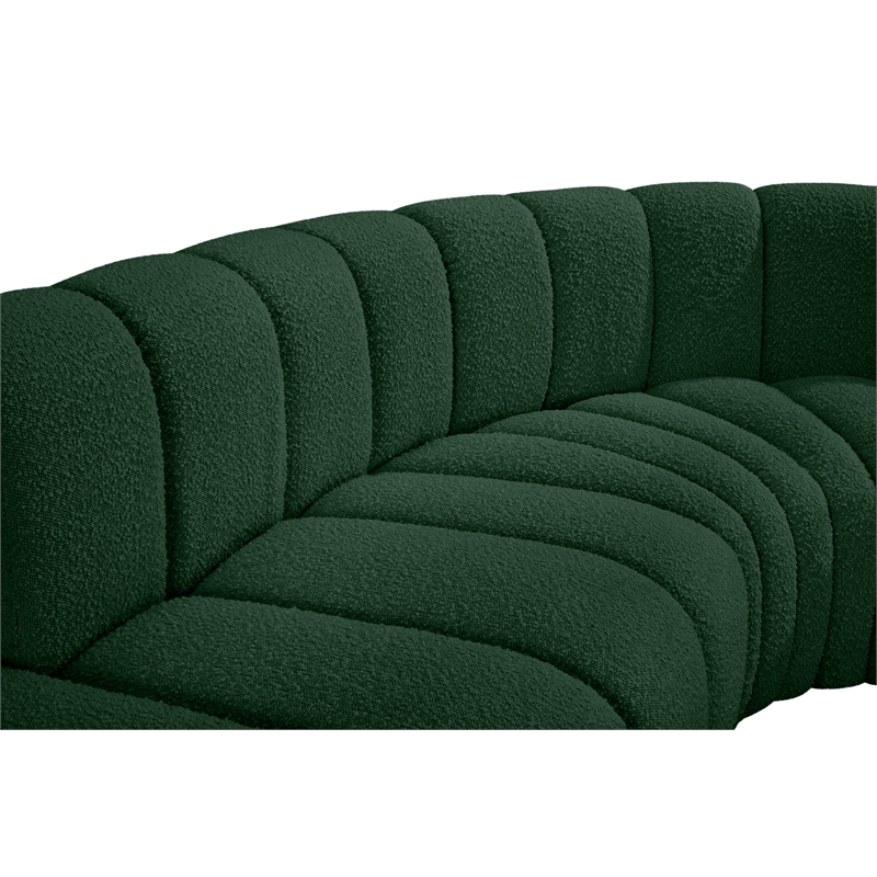Bowery Hill Contemporary Green Boucle Fabric Modular Sectional
