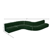 Bowery Hill Contemporary Green Boucle Fabric Modular Sectional