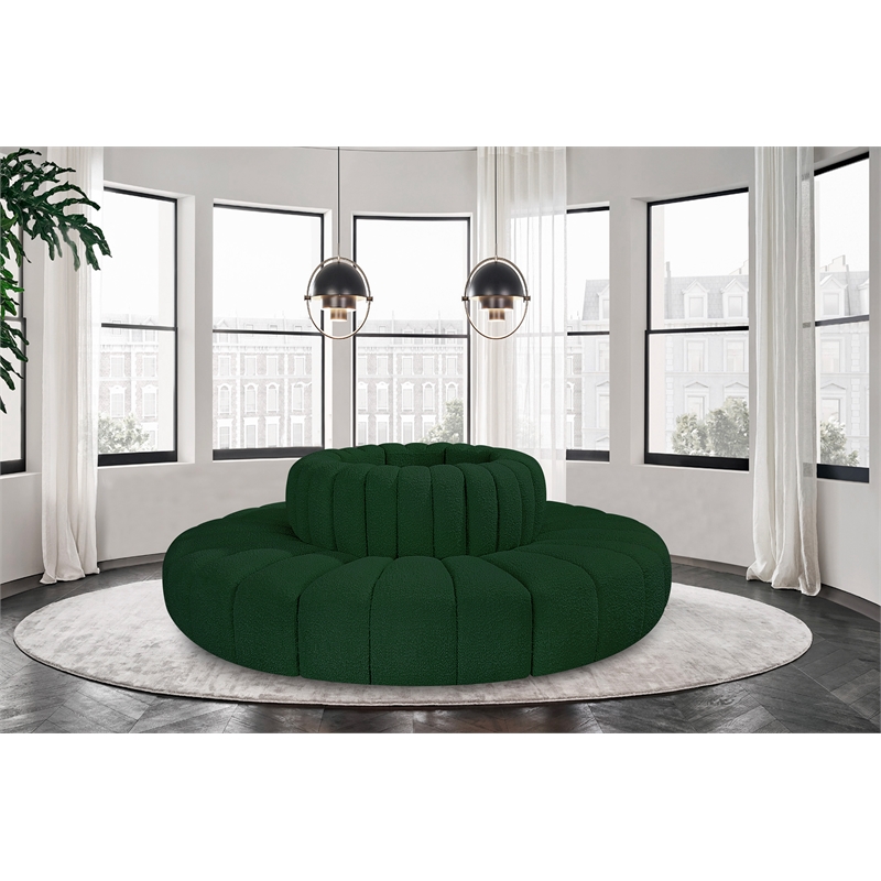 Bowery Hill Contemporary Green Boucle Fabric Modular Sectional