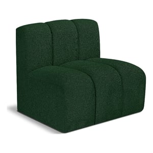 Bowery Hill Contemporary Rich Green Boucle Fabric Straight Chair