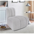 Bowery Hill Contemporary Rich Grey Boucle Fabric Reverse Corner