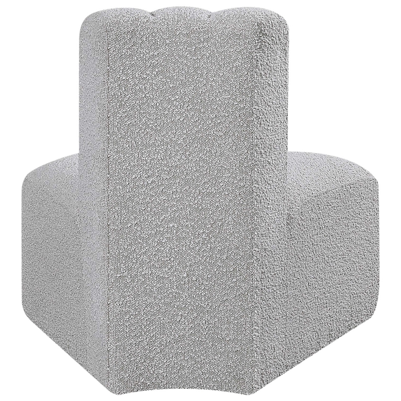 Bowery Hill Contemporary Rich Grey Boucle Fabric Reverse Corner