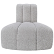 Bowery Hill Contemporary Rich Grey Boucle Fabric Reverse Corner
