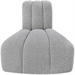 Bowery Hill Contemporary Rich Grey Boucle Fabric Reverse Corner