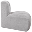 Bowery Hill Contemporary Rich Grey Boucle Fabric Reverse Corner