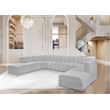 Bowery Hill Contemporary Grey Boucle Fabric Modular Sectional
