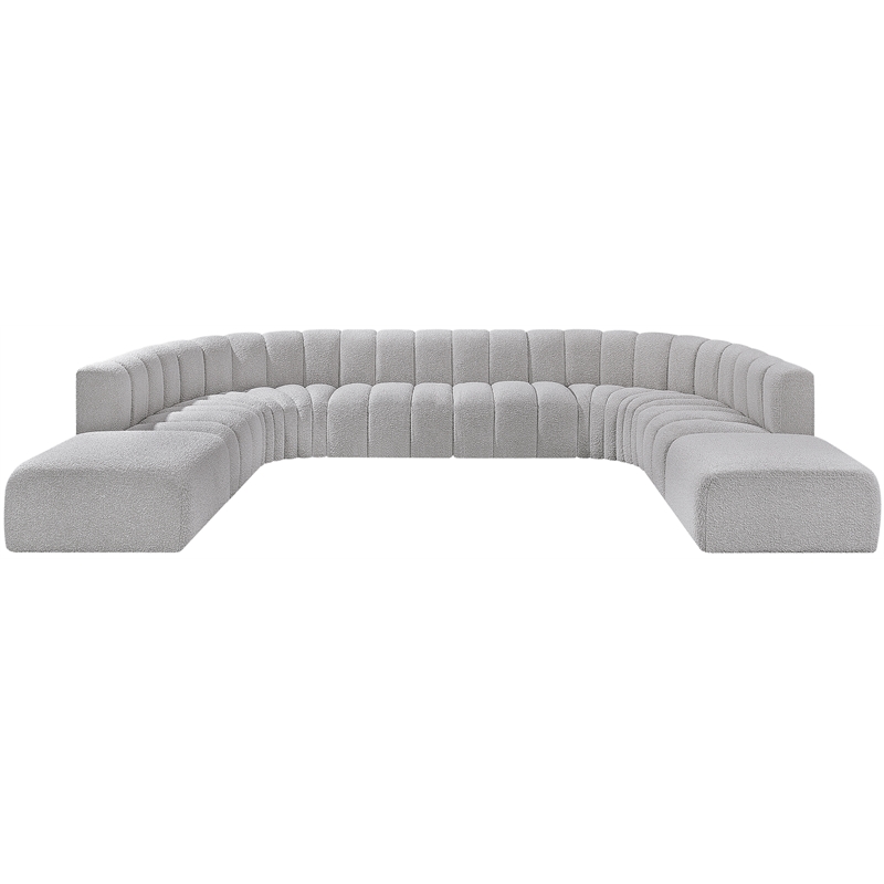 Bowery Hill Contemporary Grey Boucle Fabric Modular Sectional