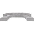Bowery Hill Contemporary Grey Boucle Fabric Modular Sectional