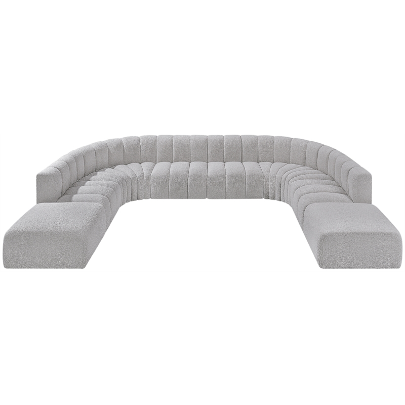 Bowery Hill Contemporary Grey Boucle Fabric Modular Sectional