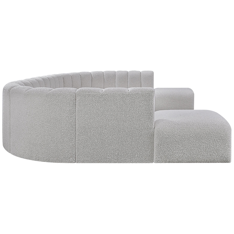 Bowery Hill Contemporary Grey Boucle Fabric Modular Sectional