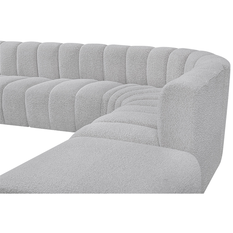 Bowery Hill Contemporary Grey Boucle Fabric Modular Sectional