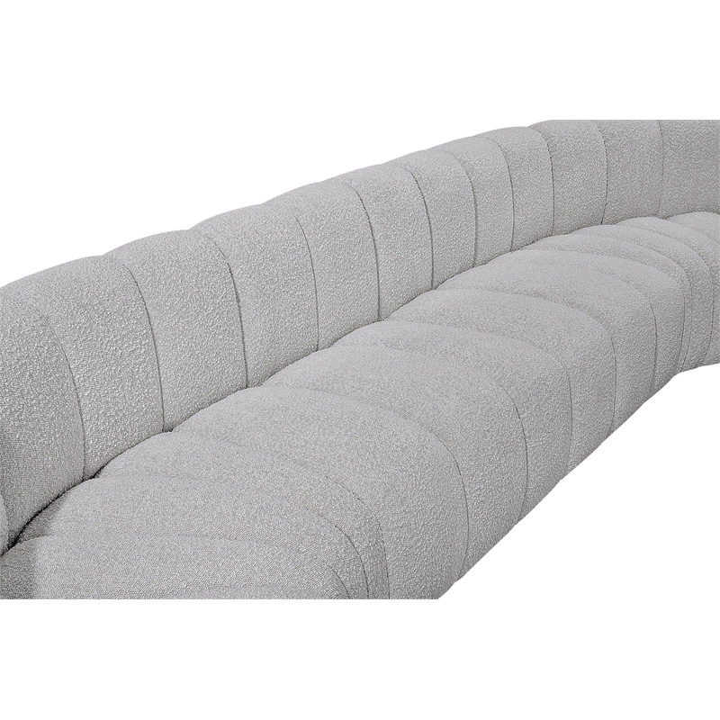 Bowery Hill Contemporary Grey Boucle Fabric Modular Sectional