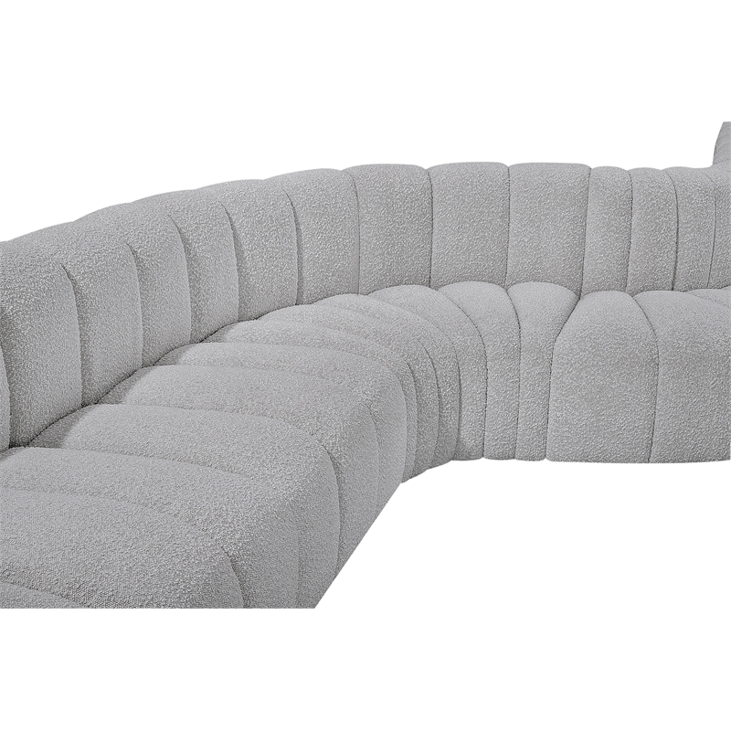 Bowery Hill Contemporary Grey Boucle Fabric Modular Sectional