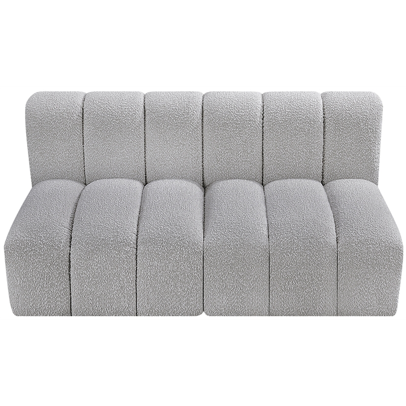 Bowery Hill Contemporary Grey Boucle Fabric Modular Sectional