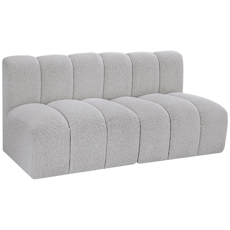 Bowery Hill Contemporary Grey Boucle Fabric Modular Sectional