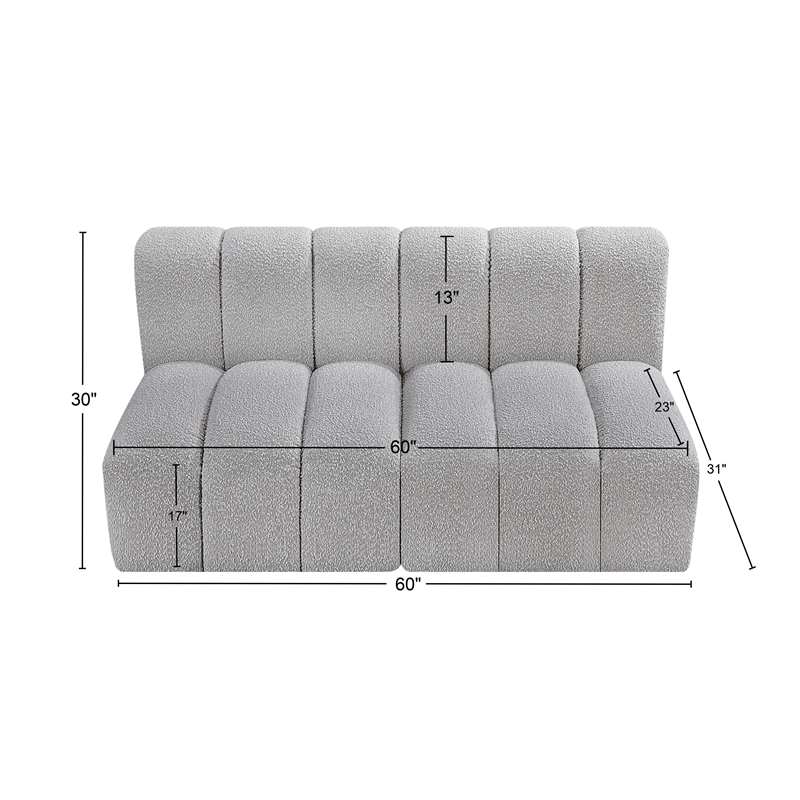 Bowery Hill Contemporary Grey Boucle Fabric Modular Sectional