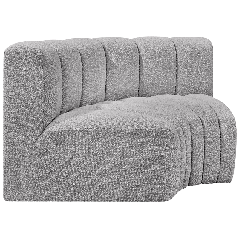 Bowery Hill Contemporary Grey Boucle Fabric Modular Sectional