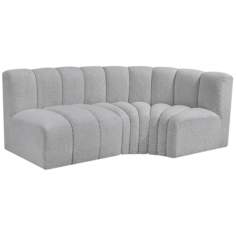 Bowery Hill Contemporary Grey Boucle Fabric Modular Sectional