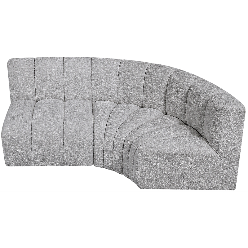 Bowery Hill Contemporary Grey Boucle Fabric Modular Sectional