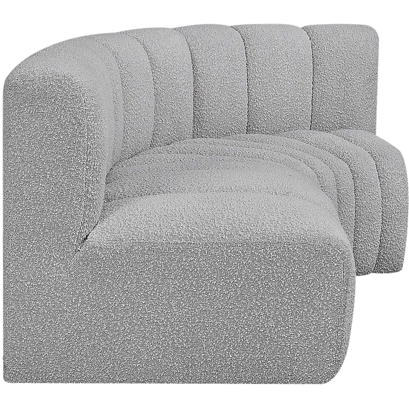 Bowery Hill Contemporary Grey Boucle Fabric Modular Sectional