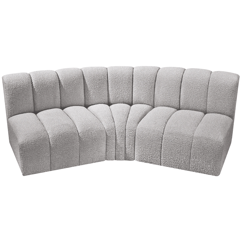 Bowery Hill Contemporary Grey Boucle Fabric Modular Sectional