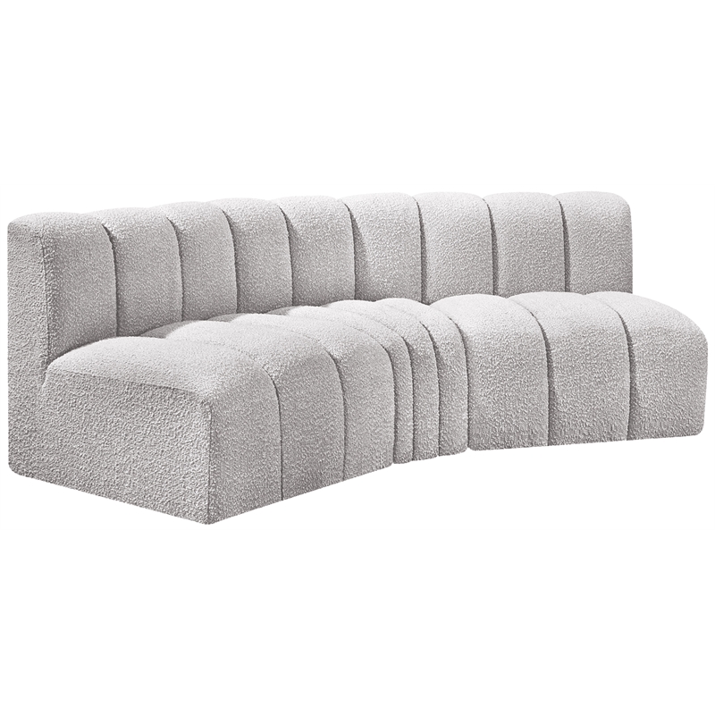 Bowery Hill Contemporary Grey Boucle Fabric Modular Sectional