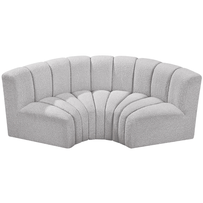Bowery Hill Contemporary Grey Boucle Fabric Modular Sectional