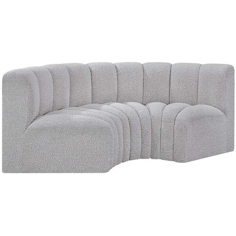 Bowery Hill Contemporary Grey Boucle Fabric Modular Sectional