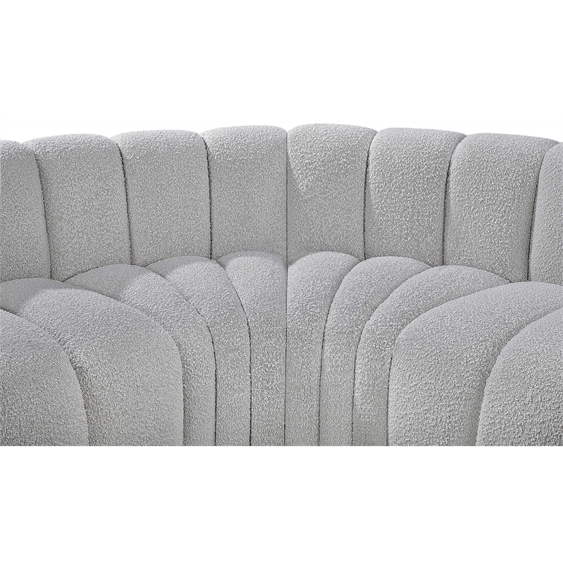 Bowery Hill Contemporary Grey Boucle Fabric Modular Sectional