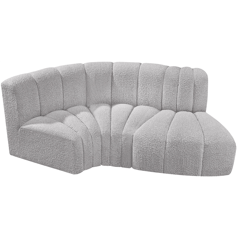 Bowery Hill Contemporary Grey Boucle Fabric Modular Sectional