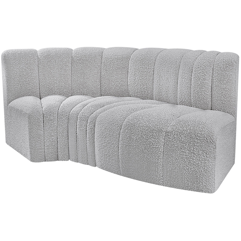 Bowery Hill Contemporary Grey Boucle Fabric Modular Sectional