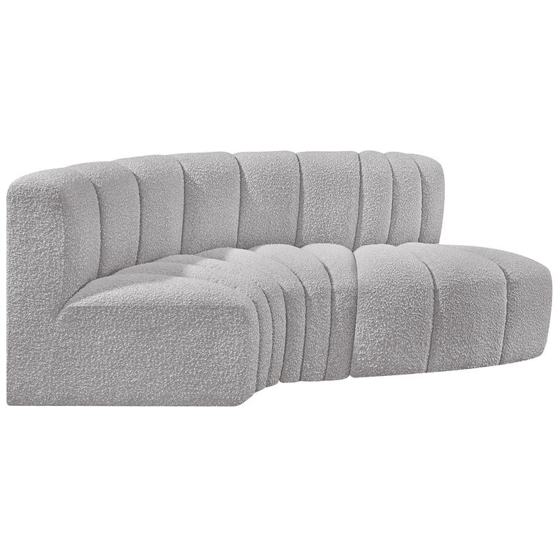 Bowery Hill Contemporary Grey Boucle Fabric Modular Sectional