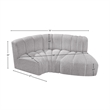 Bowery Hill Contemporary Grey Boucle Fabric Modular Sectional