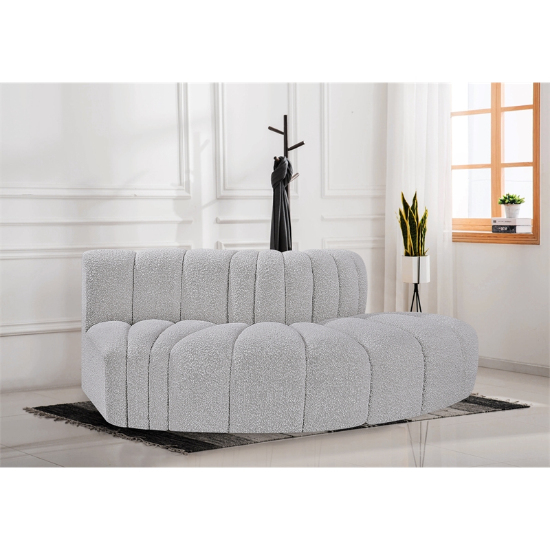 Bowery Hill Contemporary Grey Boucle Fabric Modular Sectional