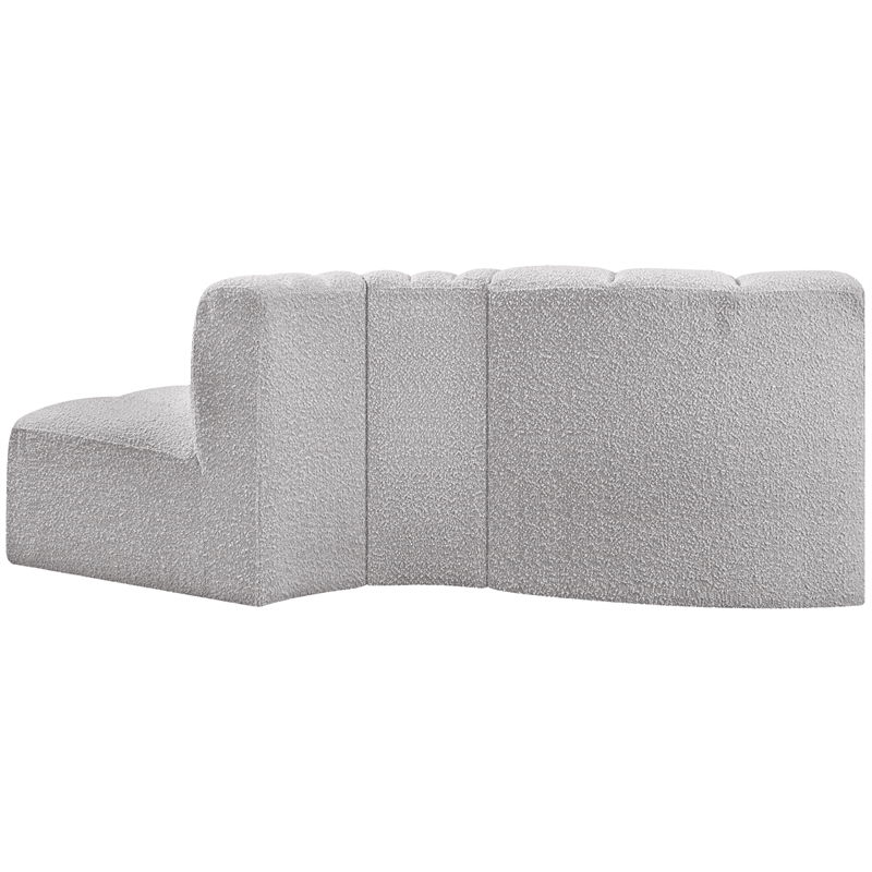 Bowery Hill Contemporary Grey Boucle Fabric Modular Sectional