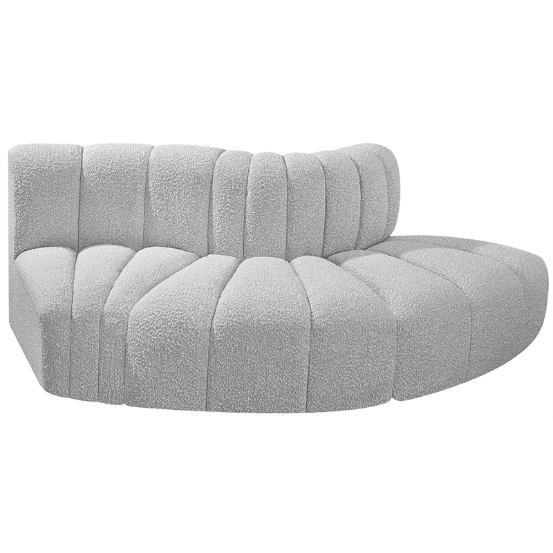 Bowery Hill Contemporary Grey Boucle Fabric Modular Sectional