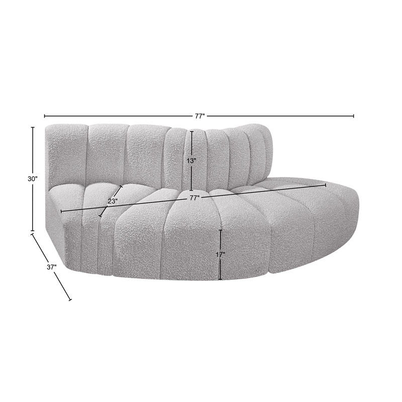 Bowery Hill Contemporary Grey Boucle Fabric Modular Sectional