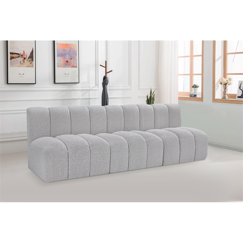 Bowery Hill Contemporary Grey Boucle Fabric Modular Sectional