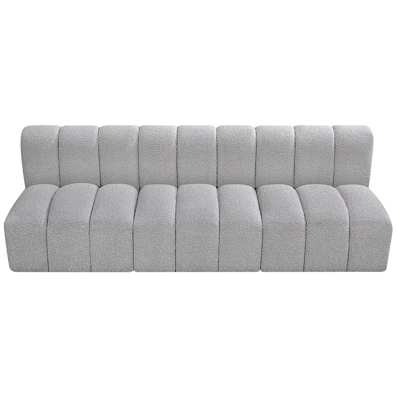 Bowery Hill Contemporary Grey Boucle Fabric Modular Sectional