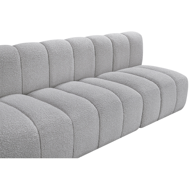 Bowery Hill Contemporary Grey Boucle Fabric Modular Sectional